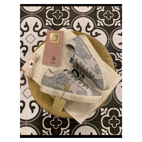 Golden Goose Gümüş Simli Yıldız Kadın Sneaker - Gri-Bej - 39 - Görsel 5