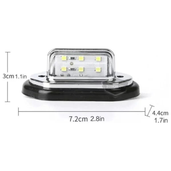 Ahmet Otomotiv Üniversal Plaka Lambası 6 LED Güçlü Işık Su Geçirmez Krom Plaka Işığı Oto Aydınlatma 12/24v 2 Adet - Görsel 2