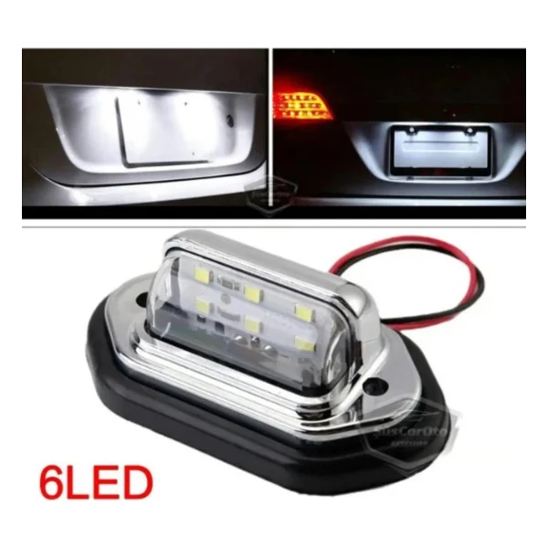 Ahmet Otomotiv Üniversal Plaka Lambası 6 LED Güçlü Işık Su Geçirmez Krom Plaka Işığı Oto Aydınlatma 12/24v 2 Adet - Görsel 4