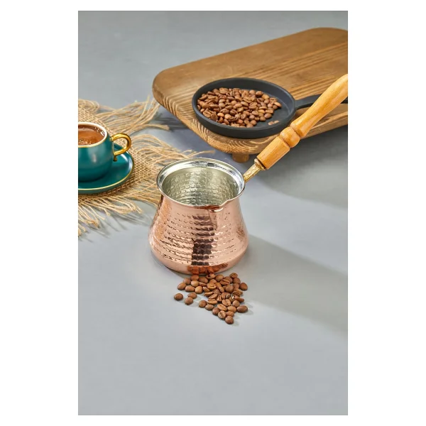 Cooker 550 Ml Dövme Bakır El Yapımı Cezve Kahve Cezvesi Bk016 - Görsel 7