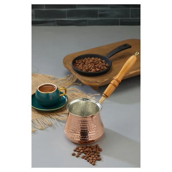 Cooker 550 Ml Dövme Bakır El Yapımı Cezve Kahve Cezvesi Bk016 - Görsel 2