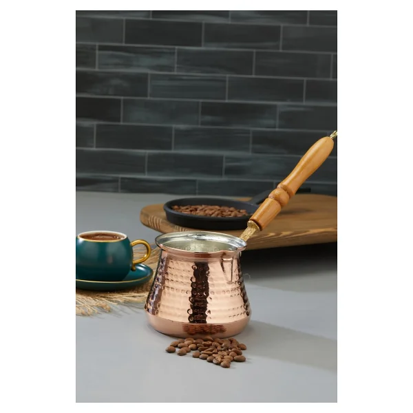 Cooker 550 Ml Dövme Bakır El Yapımı Cezve Kahve Cezvesi Bk016 - Görsel 3