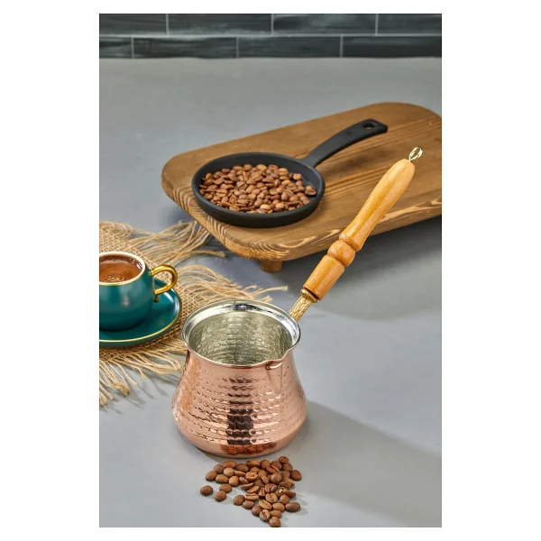 Cooker 550 Ml Dövme Bakır El Yapımı Cezve Kahve Cezvesi Bk016 - Görsel 4
