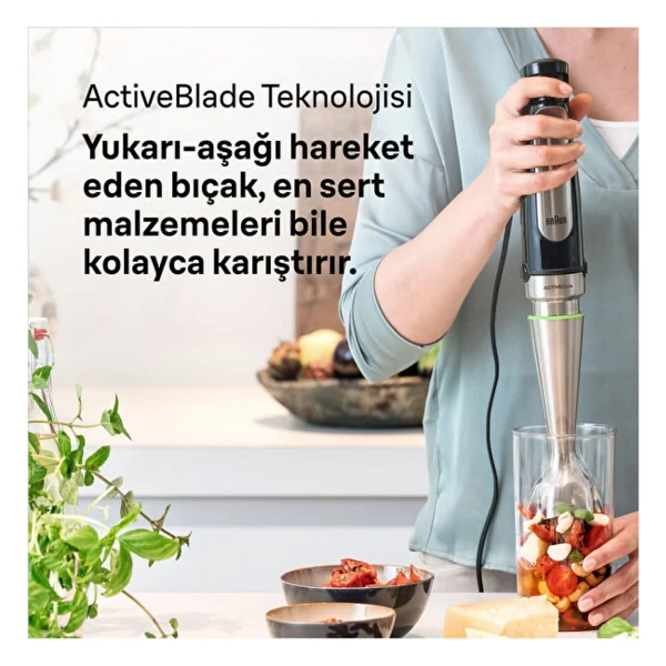 Braun Multi Quick 1000 W Çoklu Set Blender + Dijital Mutfaktartısı Hediye - Gri - Siyah - Görsel 3