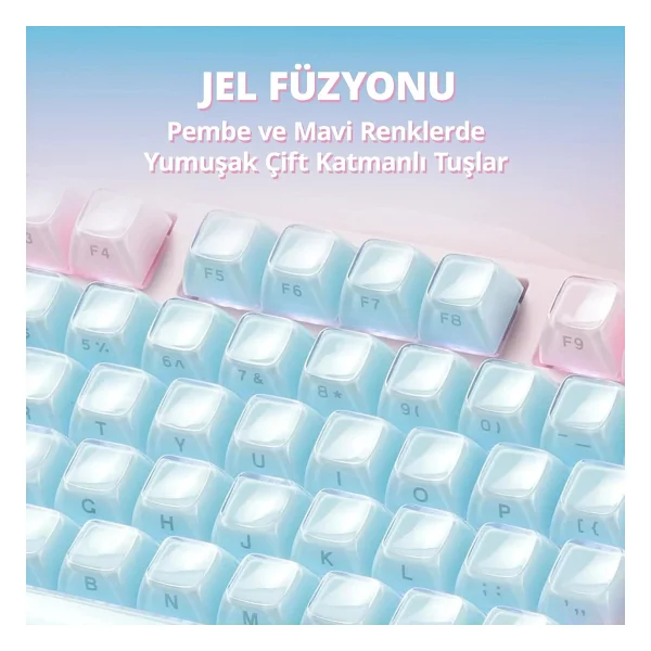 Gravastar Mercury K1 Lite RGB Us Layout Kablolu/Kablosuz Mekanik Oyuncu Klavyesi - Görsel 6