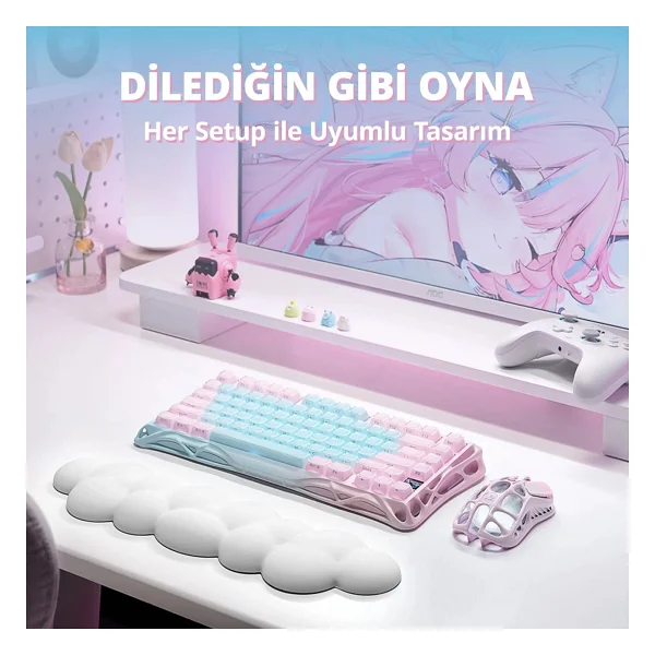 Gravastar Mercury K1 Lite RGB Us Layout Kablolu/Kablosuz Mekanik Oyuncu Klavyesi - Görsel 8