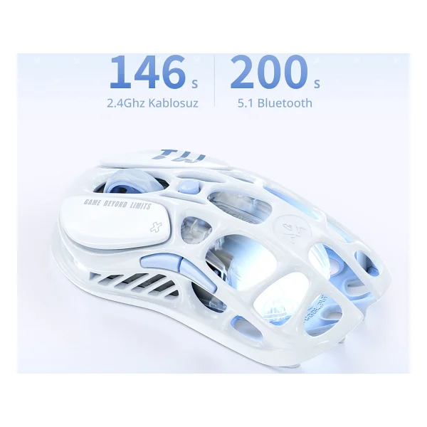 Gravastar Mercury K1 Mekanik Gaming Klavye Ve M1 Pro Kablosuz Optik Mouse Seti, Ice Blue - Görsel 9