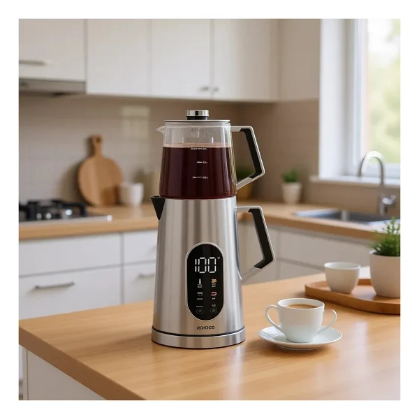Karaca Cool Touch 1503 1500 W Inox Cam Demlikli Çay Makinesi - Görsel 3