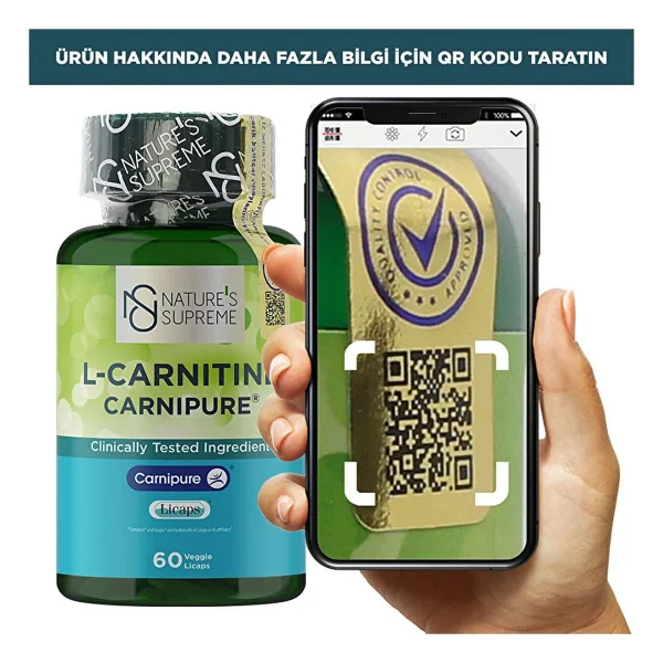 Nature's Supreme L-Carnitine Carnipure 60 Kapsül - Görsel 4
