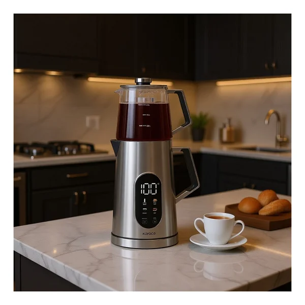 Karaca Cool Touch 1503 1500 W Inox Cam Demlikli Çay Makinesi - Görsel 7