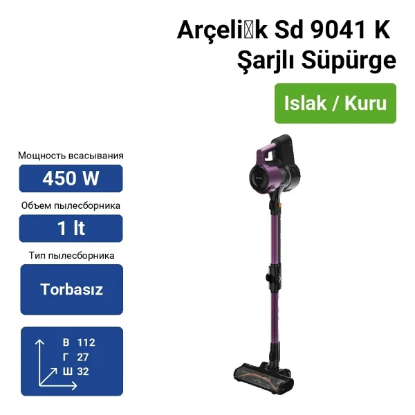Arçelik Imperium Go SD 9041K Şarjlı Dikey Süpürge - Görsel 7
