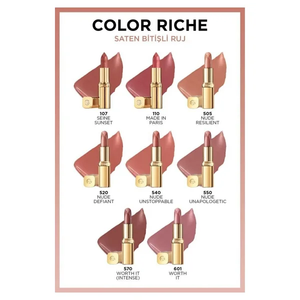 L'oreal Paris Color Riche Saten Bitişli 570 Worth It Intense Stick Ruj - Görsel 3