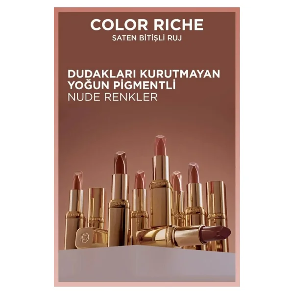 L'oreal Paris Color Riche Saten Bitişli 570 Worth It Intense Stick Ruj - Görsel 6