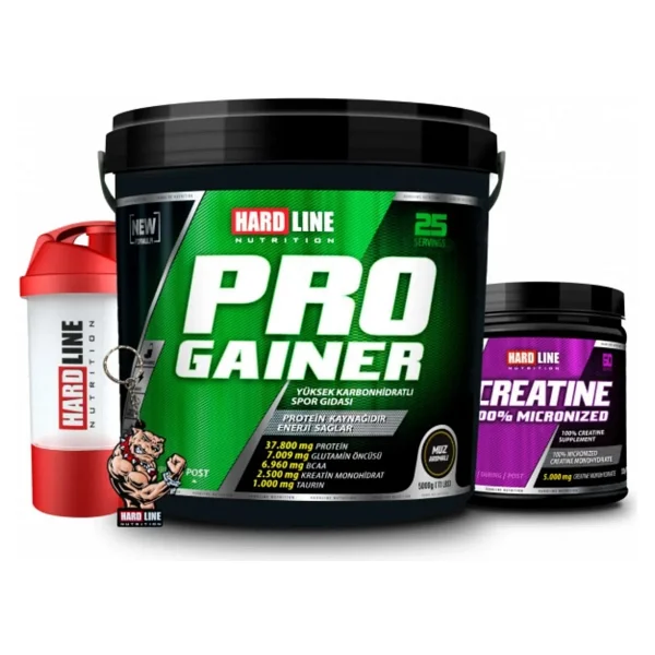 Hardline Progainer Çikolata 5000 Gr +Kreatin%100 Mikronize 300 Gr + Shaker - Görsel 3