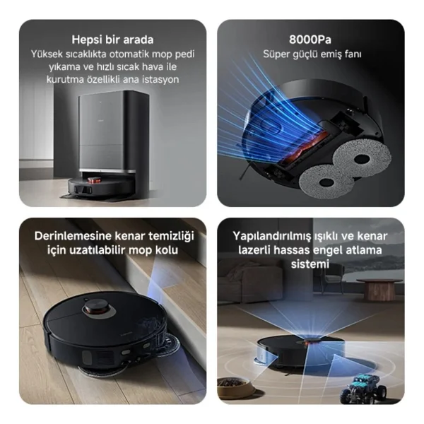Xiaomi Robot Vacuum S20 Siyah Akıllı Robot Süpürge - Görsel 3