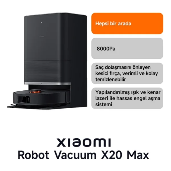 Xiaomi Robot Vacuum S20 Siyah Akıllı Robot Süpürge - Görsel 4