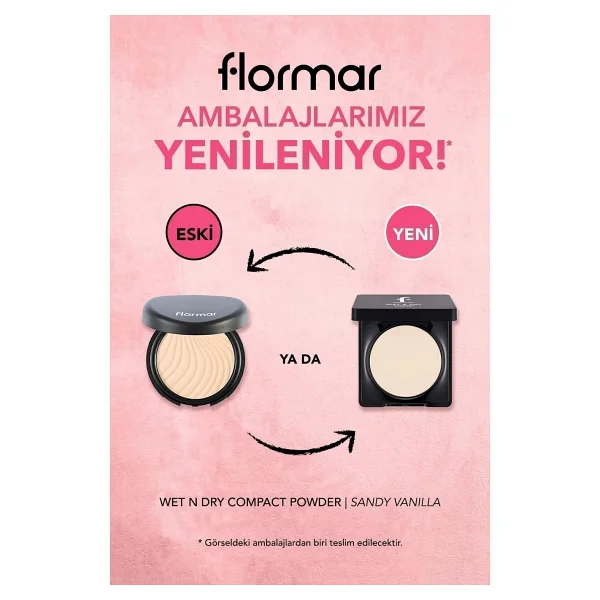 Flormar Wet & Dry Mat Bitişli Kremsi 10 Gr Kompakt Pudra - Görsel 7
