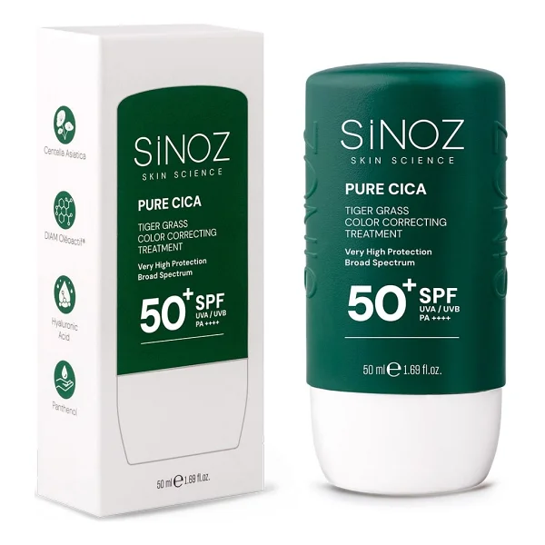 Sinoz Pure Cica Tiger Grass Anında Ton Eşitleyici Onarıcı Nemlendirici Spf50+ Sıvı Yüz Güneş Kremi Pa++++ (Koyu Tenler İçin) - Görsel 6