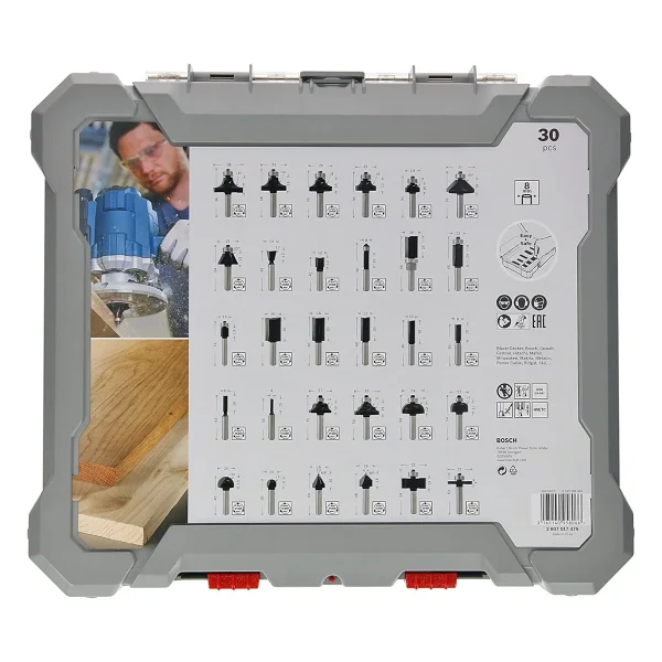 Bosch 30 Parçalı Freze Seti Karışık (Ahşap İçin, 8 Mm Şaftlı Üst Freze Aksesuarı) - Görsel 3