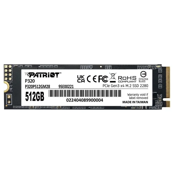 Patriot P320 P320p512gm28 Pcı-Express 3.0 512 GB M.2 SSD - Görsel 2