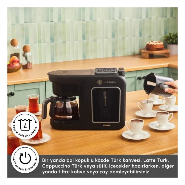 Karaca Hatır Plus Mod 5in1 Black Chrome Çay Ve Filtre Kahve Makinesi - Görsel 4