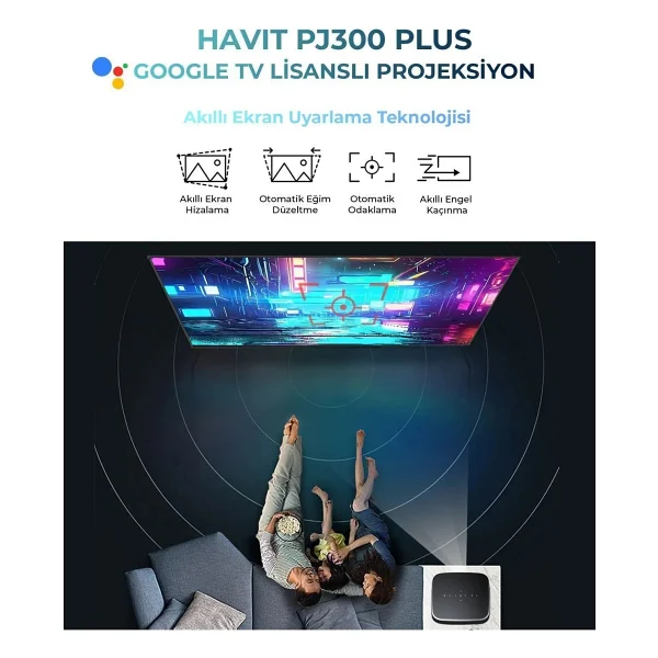 Havit Pj300 Plus 550 Lümen Full HD Wi-Fi Projeksiyon Cihazı - Görsel 7