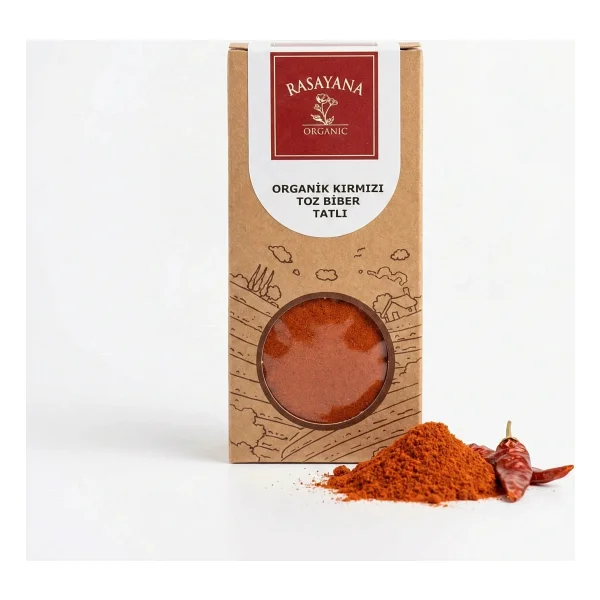 Rasayana Organik 50 Gr Tatlı Kırmızı Toz Biber - Görsel 4