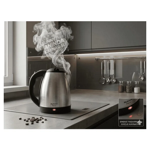 Sunny Flora Sn5ktl38 1500 W 1.7 Lt Çelik Kettle - Görsel 4