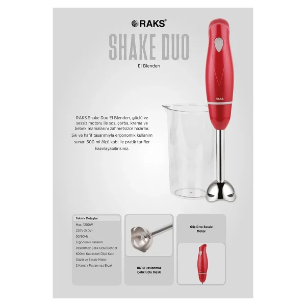 Raks Shake Duo 600 W Blender - Görsel 2
