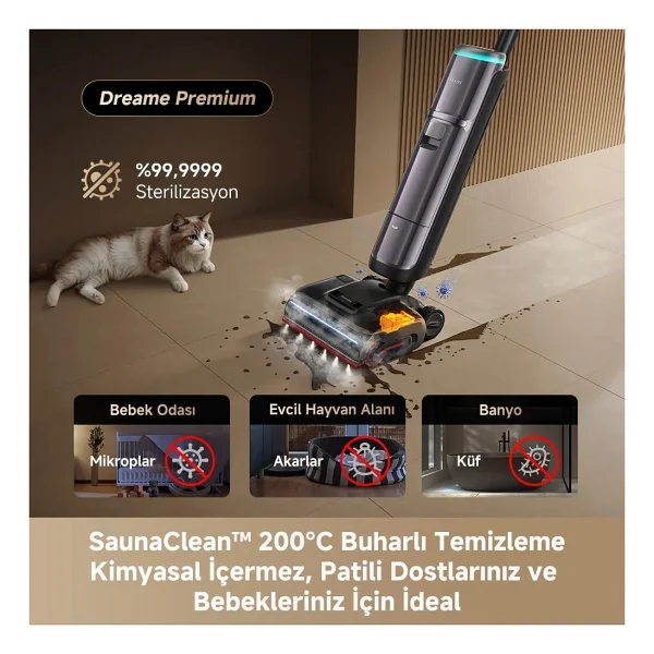Dreame H16 Pro Steam Islak Ve Kuru Şarjlı Dikey Süpürge - Görsel 3