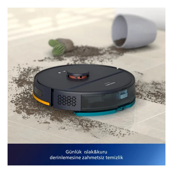 Philips Homerun 2000 Serisi Xu2100/10 Siyah Çöp İstasyonlu Akıllı Robot Süpürge - Görsel 7