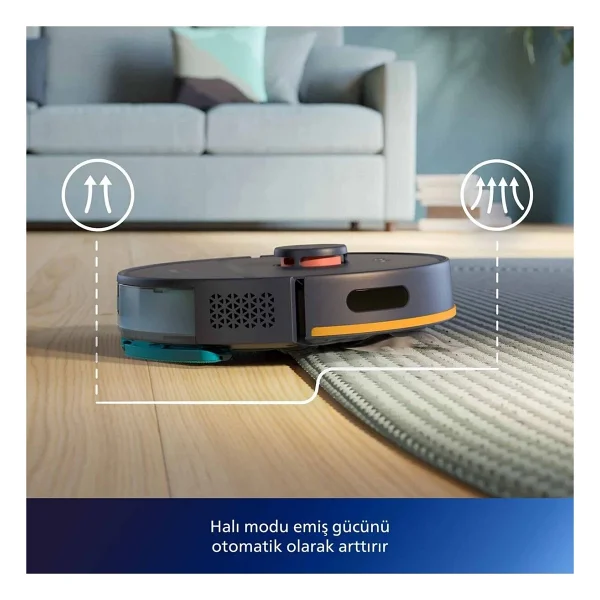 Philips Homerun 2000 Serisi Xu2100/10 Siyah Çöp İstasyonlu Akıllı Robot Süpürge - Görsel 8