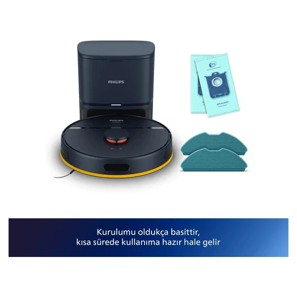 Philips Homerun 2000 Serisi Xu2100/10 Siyah Çöp İstasyonlu Akıllı Robot Süpürge - Görsel 10