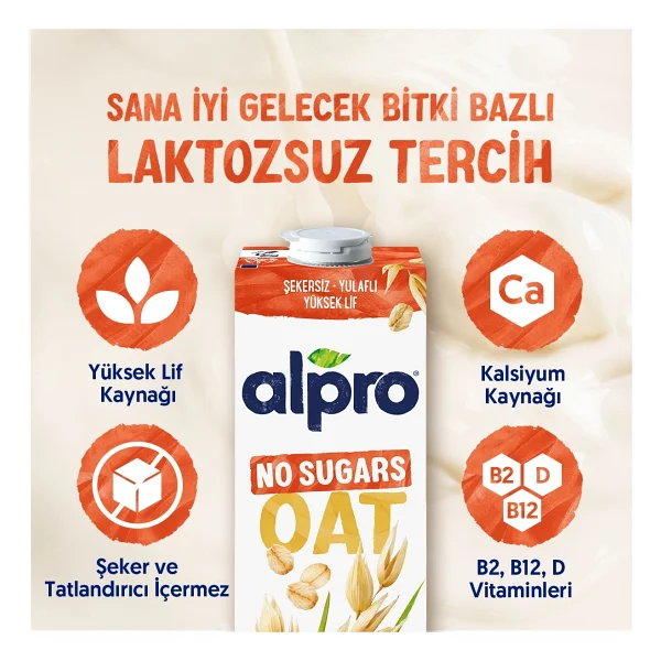 Alpro Şekersiz Yulaf Sütü 1 Lt - Görsel 2