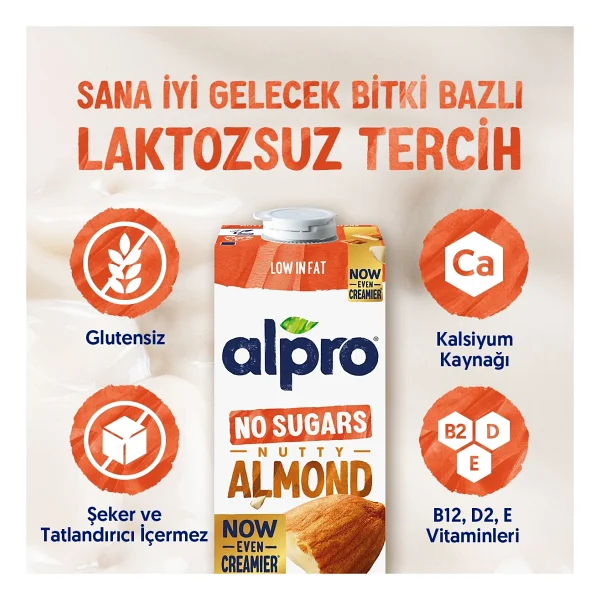 Alpro Şekersiz Süt 1 Lt - Görsel 2