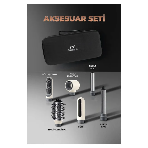 Pirantech Airbreeze Ks-103 6in1 Saç Şekillendirme Seti - Görsel 8