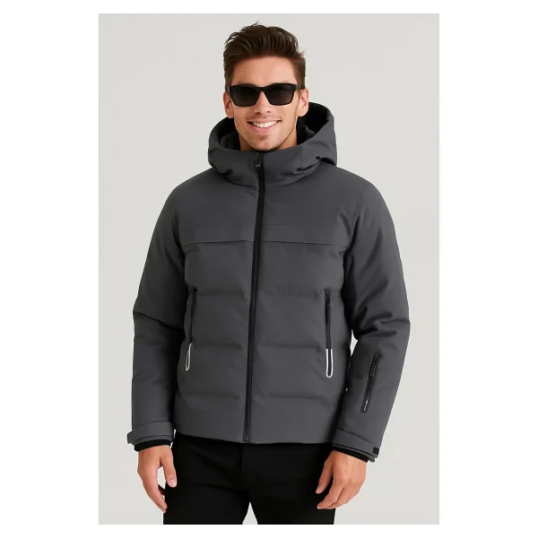 Jack&Jones Tarwin Puffer 12225287 Kapüşonlu Erkek Şişme Mont - Görsel 7