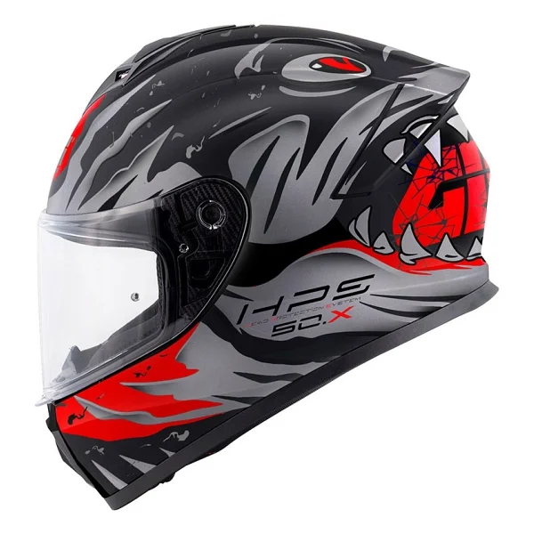 Givi 50.X Sharkbite Mat Siyah Gri Kırmızı Full Face Motor Kaskı - Görsel 6