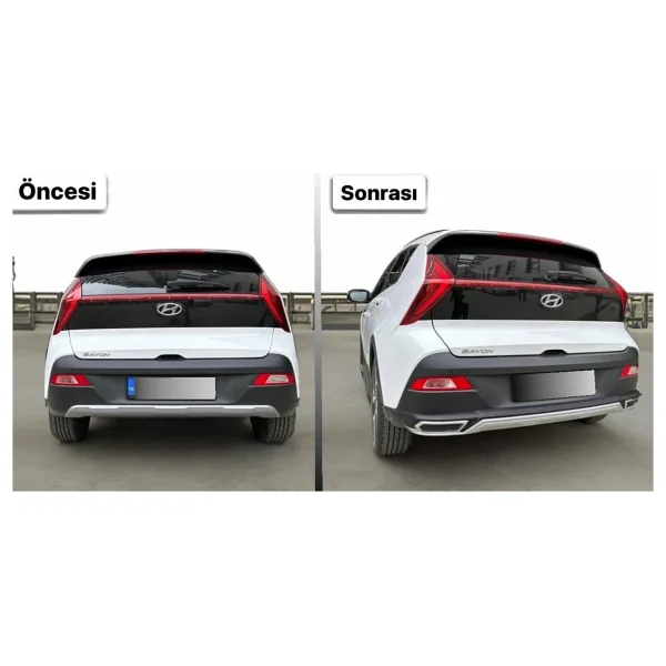 Hyundai Bayon 2021-2024 Arası Arka Tampon Koruma Difüzör - Görsel 2