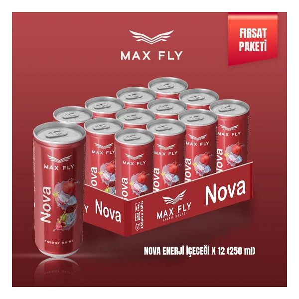 Max Fly Nova Enerji 250 Ml 12 Adet - Görsel 4