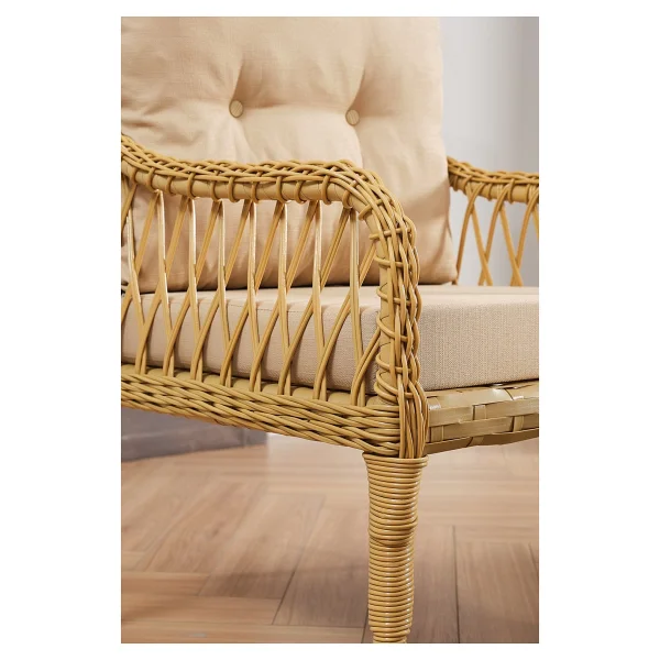 Evdemo Joy Rattan 3+1+1+Camlı Masa Puflu Bahçe & Balkon Takımı - Görsel 5