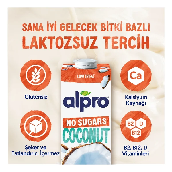 Alpro Şekersiz Hindistan Cevizi Sütü 1 Lt 2'li - Görsel 2