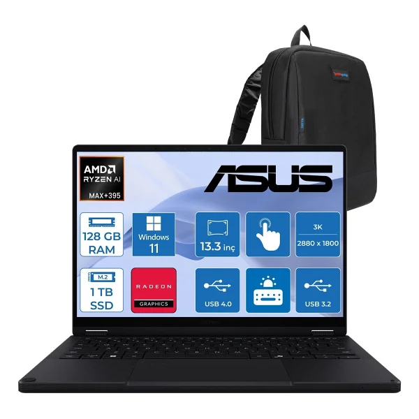 Asus Proart Px13 AMD Ryzen AI Max+ 395 128gb DDR5 1tb SSD Radeon 8060s 13,3" 3k (2880 X 1800) OLED 60hz 500nıts Dokunmatik Taşınabilir Bilgisayar Wın11home Lhn7306each27 + Zettaçanta - 1 TB - 128 GB - Görsel 8