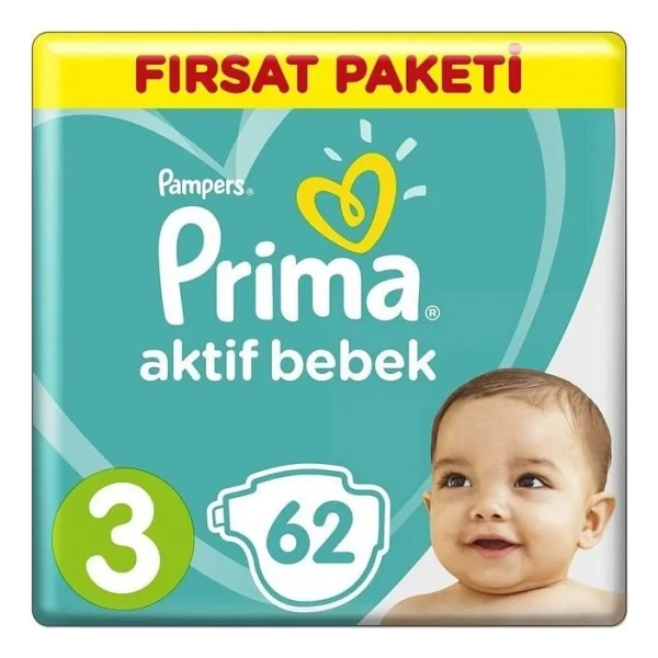 Prima Aktif 3 Numara Midi 62'li Bebek Bezi - Görsel 6