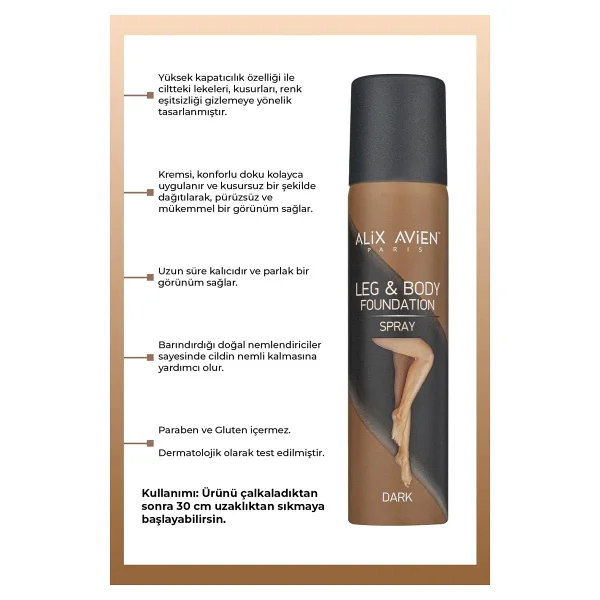 Alix Avien Bronzlaştırıcı Etkili 75 Ml Bacak Fondöteni - Görsel 6