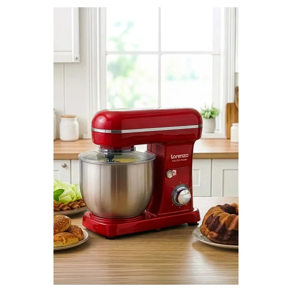 Lorenzo Masterplus 1500 W Kırmızı 6 lt Stand Mikser - Görsel 9