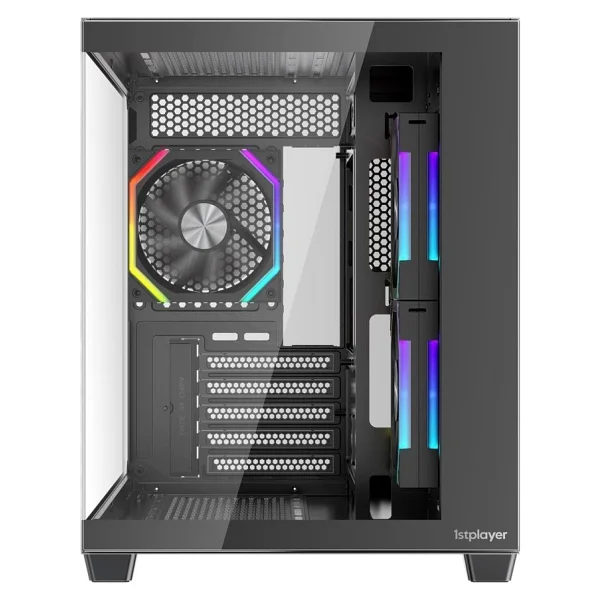 1st Player Bv6 Siyah Ack 650W 80+ Bronze Argb 3X12CM Fan Panoramik Temperli Cam USB 3.0 M-Atx Kasa - Görsel 3