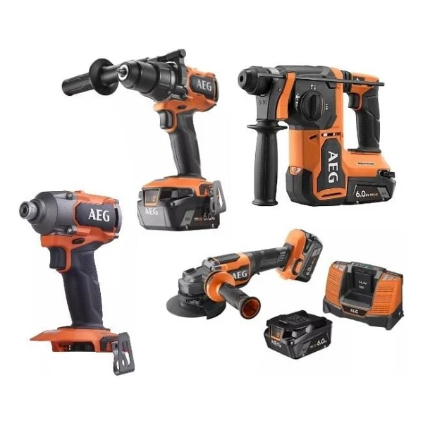 AEG Akülü Dörtlü Montaj Seti 18 V 6.0 Ah Kömürsüz Motor ( BBH18BL2 - BSS 18C3B3 - BSS 18C3B3 - BEWS 18 125BLPX2 x L1860SHD x 4 ) - Görsel 6