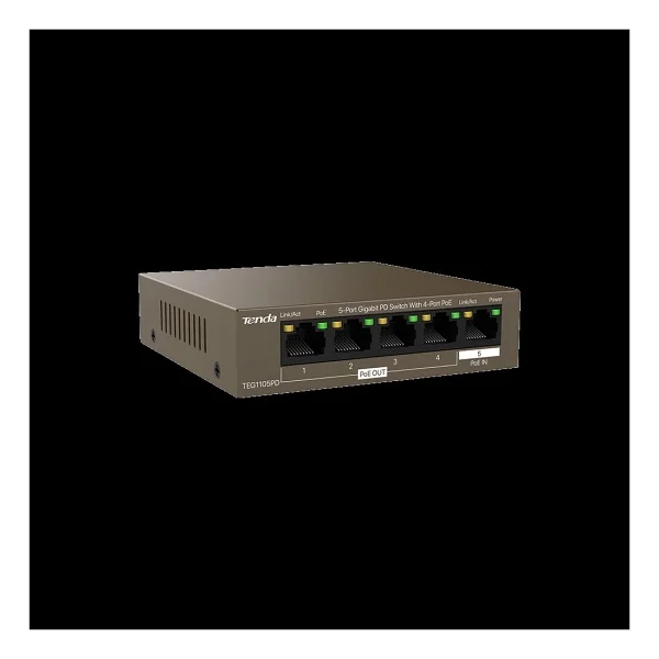 Tenda TEG1105PD 5 Port 10/100/1000 4 Port PoE Yonetilemez Rack Mount Switch - Görsel 10
