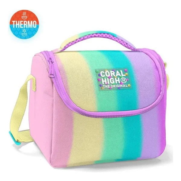 Coral High 11770 Renkli Çizgili Termoslu Beslenme Çantası - Görsel 6